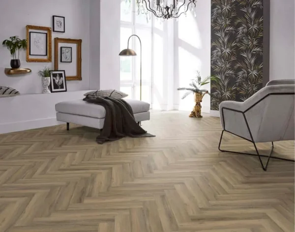 FLOORLIFE - YUP HERRINGBONE - LIGHT BROWN incl. ondervl - Afbeelding 6