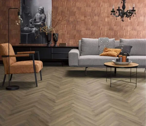 FLOORLIFE - YUP HERRINGBONE - LIGHT BROWN incl. ondervl - Afbeelding 5