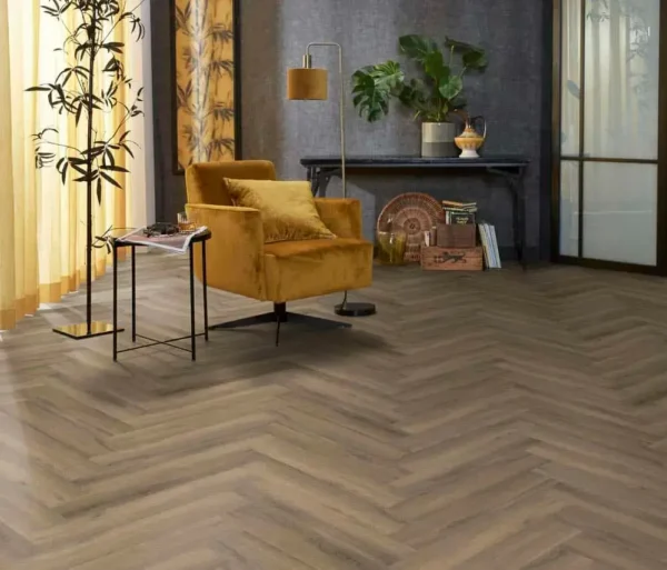 FLOORLIFE - YUP HERRINGBONE - LIGHT BROWN incl. ondervl - Afbeelding 4