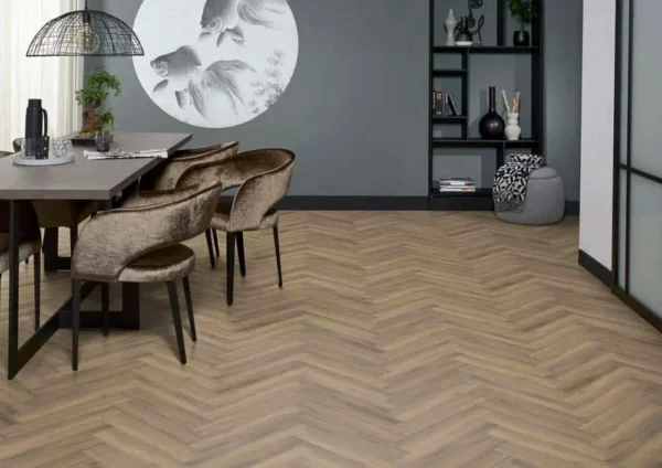 FLOORLIFE - YUP HERRINGBONE - LIGHT BROWN incl. ondervl - Afbeelding 3
