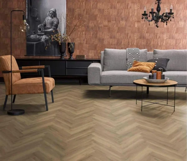 FLOORLIFE - YUP HERRINGBONE - NATURAL incl.ondervloer - Afbeelding 5