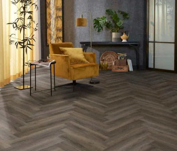 FLOORLIFE - YUP HERRINGBONE - DARK GREY incl ondervloer - Afbeelding 4