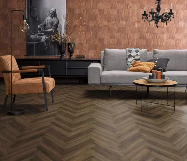 FLOORLIFE - YUP HERRINGBONE - WARM BROWN - Afbeelding 5